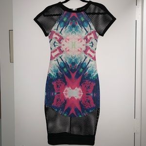 LF Kaleidoscope & Fishnet Cocktail Dress